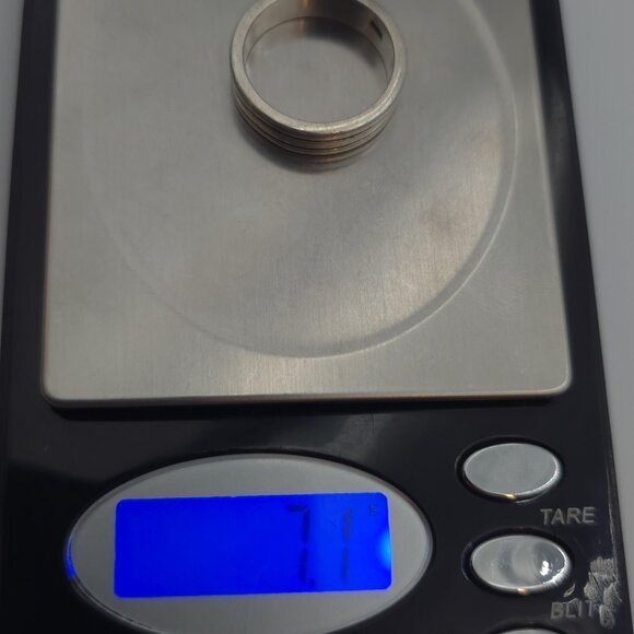 Size 9.5 Sterling Silver Double Line Solid Unisex Ring A1652 - Picture 7 of 7